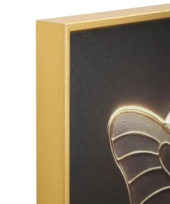 Impression sur toile Papillon doré LED cadre exécuté