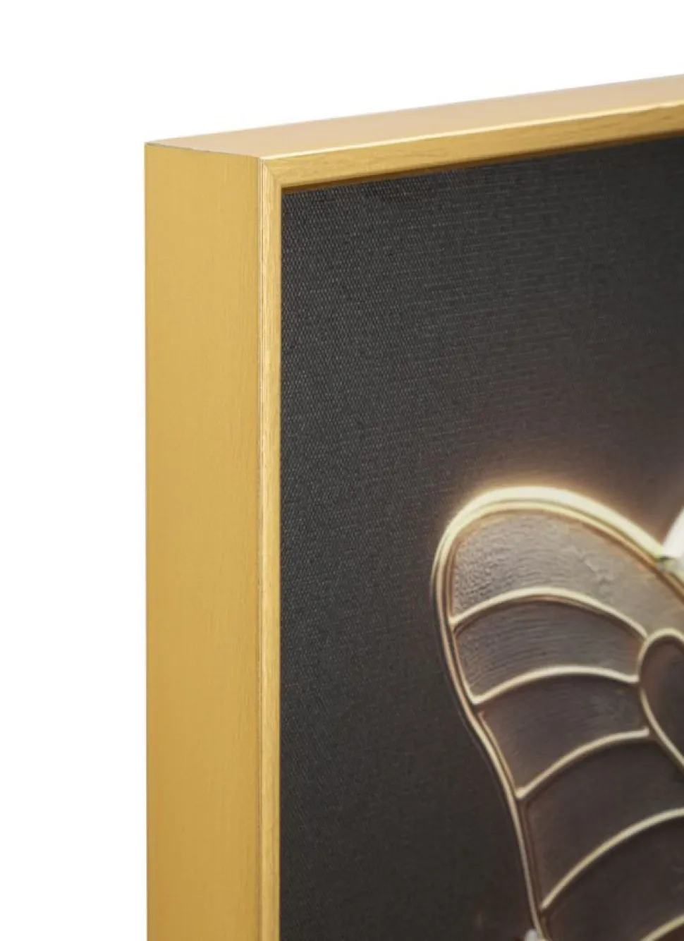 Impression sur toile Papillon doré LED cadre exécuté