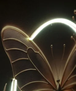 Impression sur toile Papillon doré LED cadre exécuté