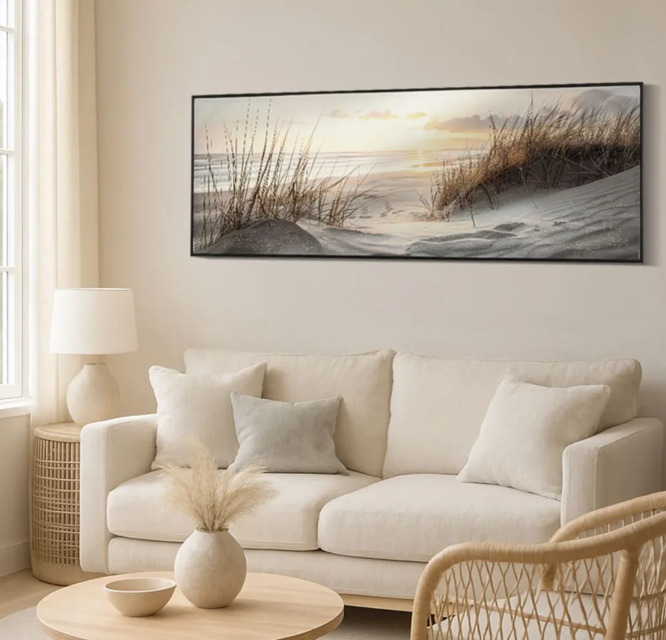 Impression sur toile paysage marin cadre noir