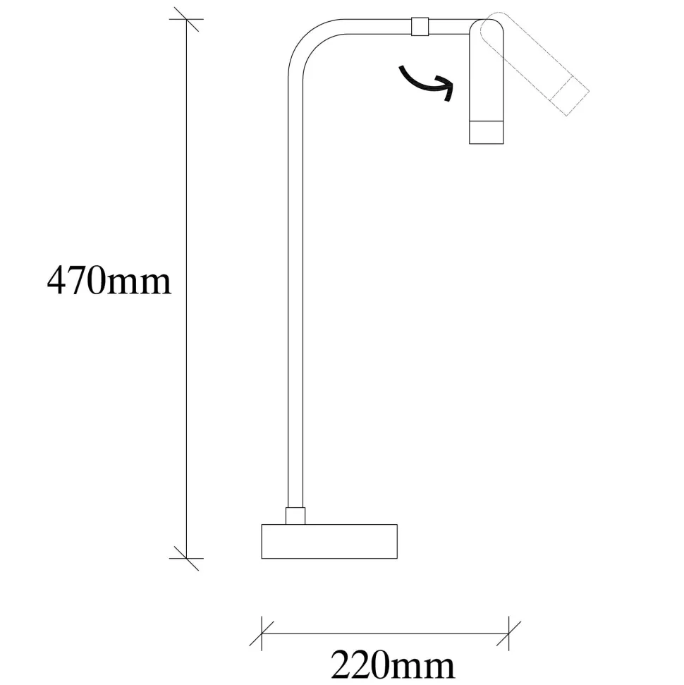 Lampe à poser une torche Faxus 47cm Métal Noir