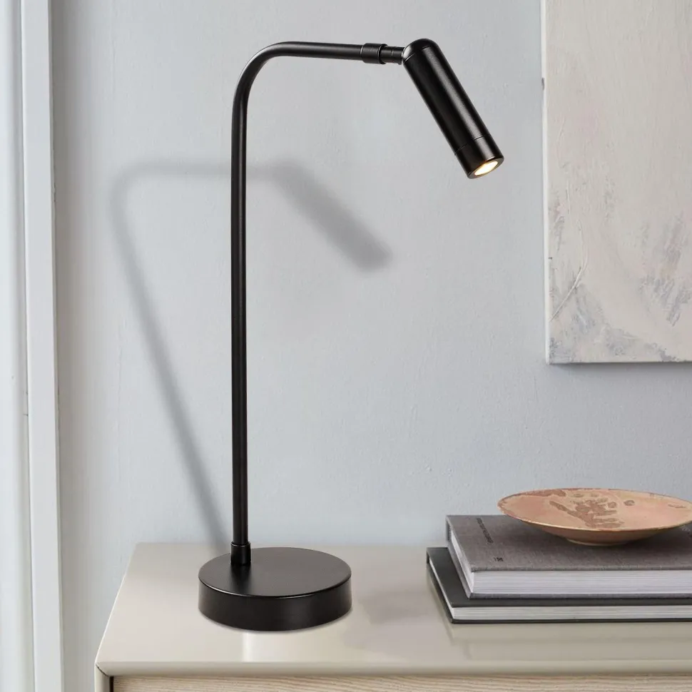 Lampe à poser une torche Faxus 47cm Métal Noir