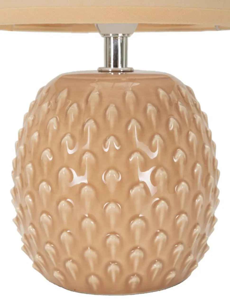 Lampe de chevet Pontus céramique Rose abat-jour Tissu Pêche
