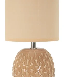 Lampe de chevet Pontus céramique Rose abat-jour Tissu Pêche