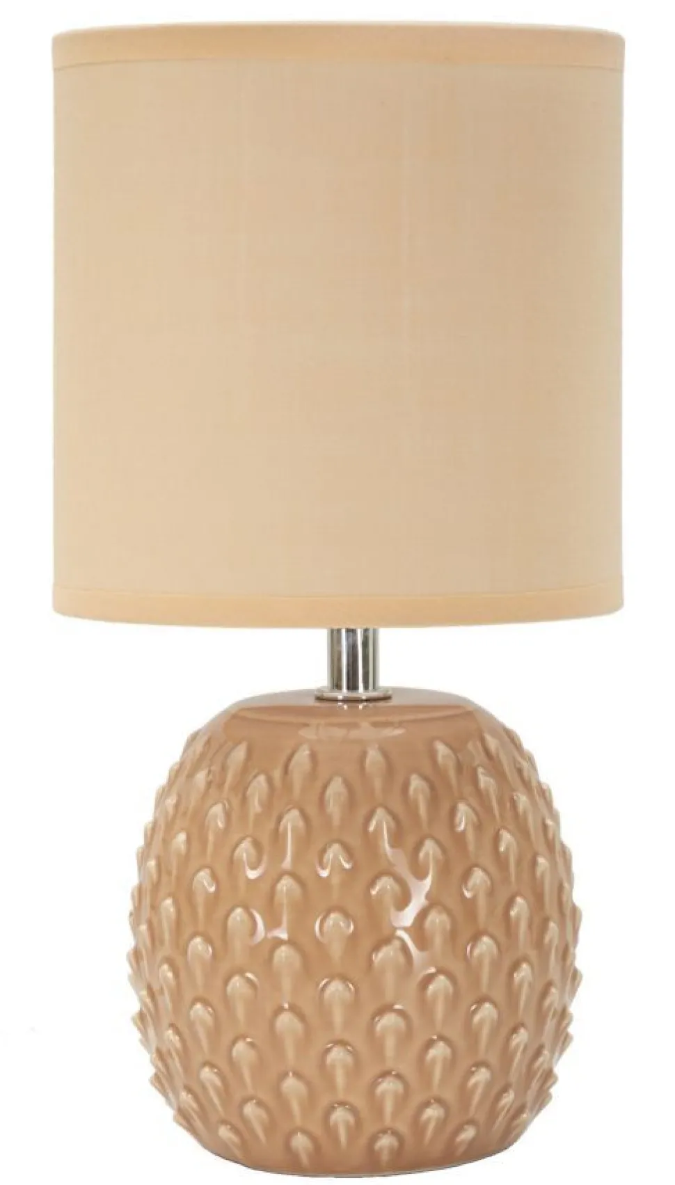 Lampe de chevet Pontus céramique Rose abat-jour Tissu Pêche