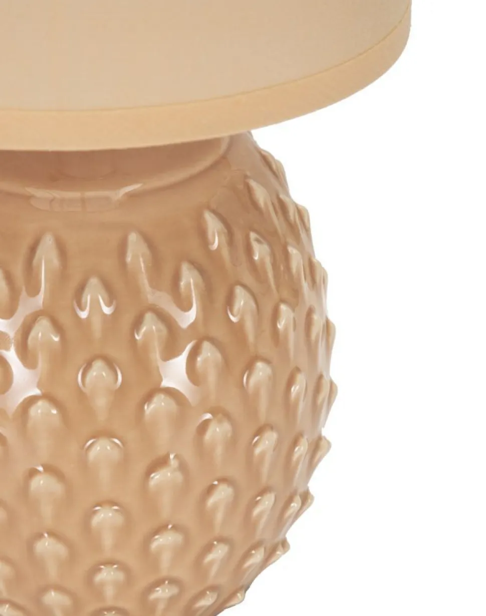 Lampe de chevet Pontus céramique Rose abat-jour Tissu Pêche
