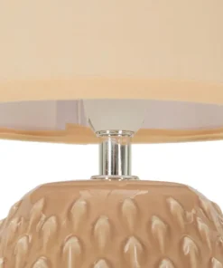 Lampe de chevet Pontus céramique Rose abat-jour Tissu Pêche