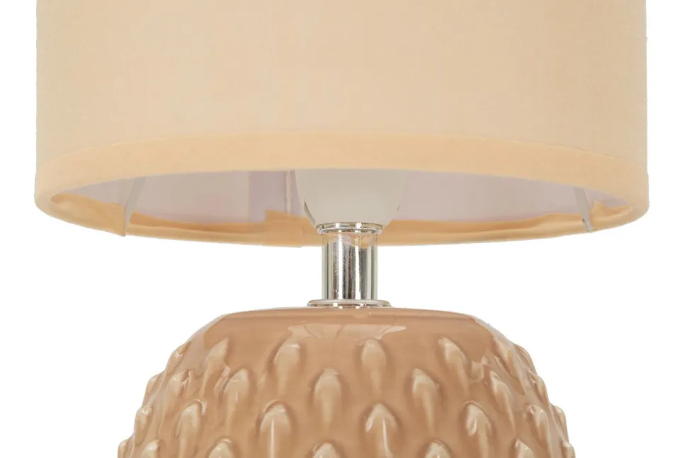 Lampe de chevet Pontus céramique Rose abat-jour Tissu Pêche