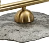 Lampe de plafond 5 lumières Emily Verre Gris et structure dorée