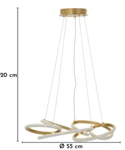 Lampe de plafond Glovy or satiné à LED intégrée