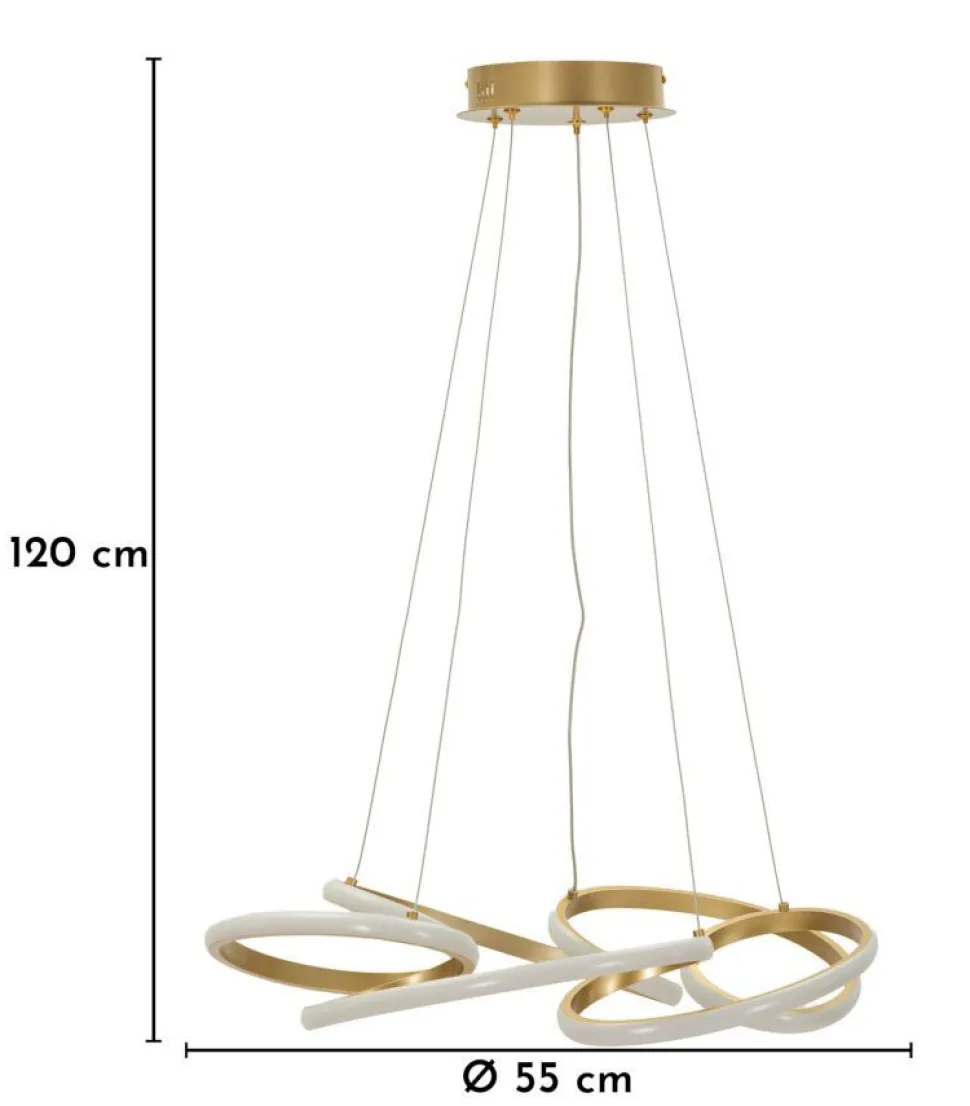Lampe de plafond Glovy or satiné à LED intégrée