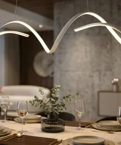 Lampe de plafond LED ondulée Uter Blanche