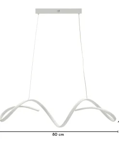 Lampe de plafond LED ondulée Uter Blanche