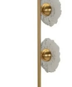 Lampe de plafond vertical Emily Verre Gris doré