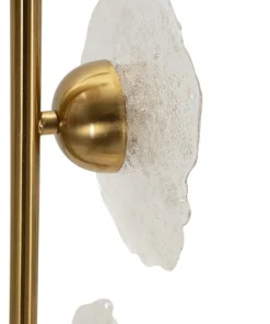 Lampe de plafond verticale Emily Verre transparent structure dorée