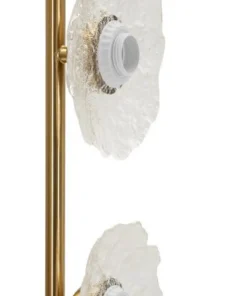 Lampe de plafond verticale Emily Verre transparent structure dorée
