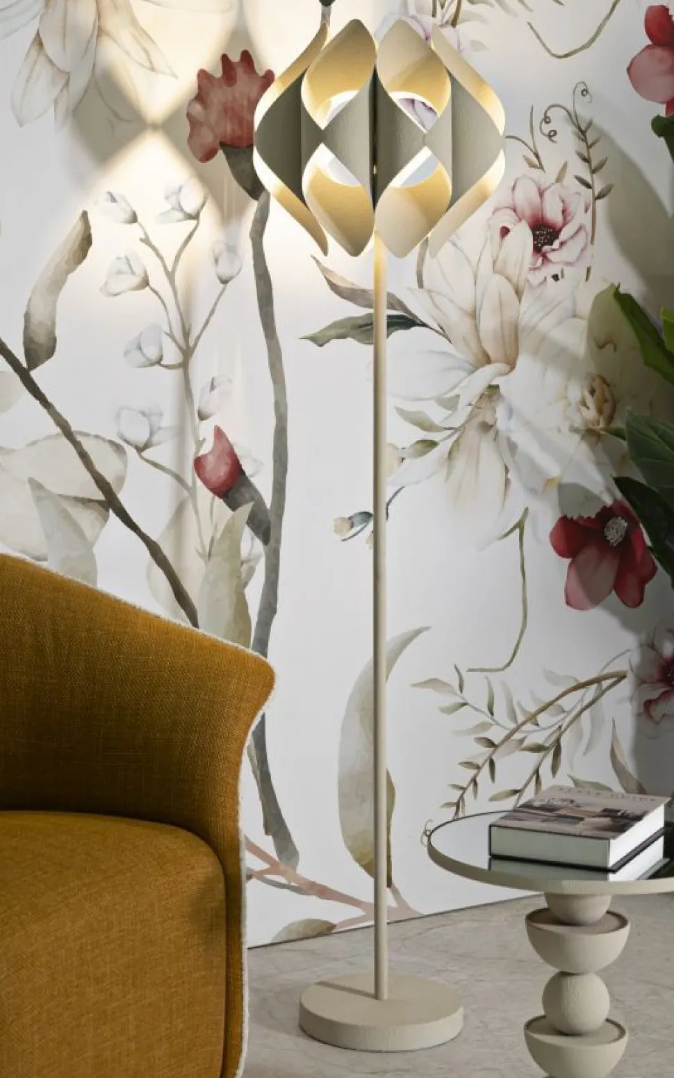 Lampe de sol design Espace Sculpture Beige