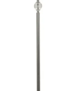 Lampe de sol Kody Métal Argent et Abat-jour Blanc