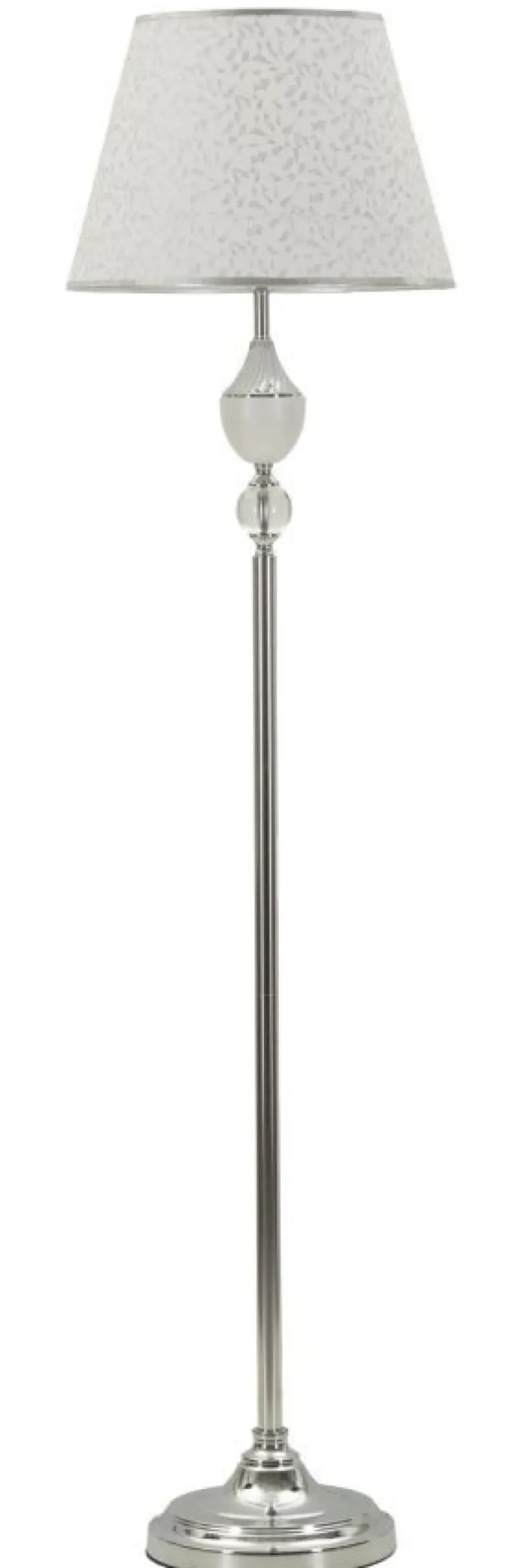 Lampe de sol Kody Métal Argent et Abat-jour Blanc