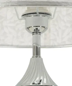 Lampe de sol Kody Métal Argent et Abat-jour Blanc