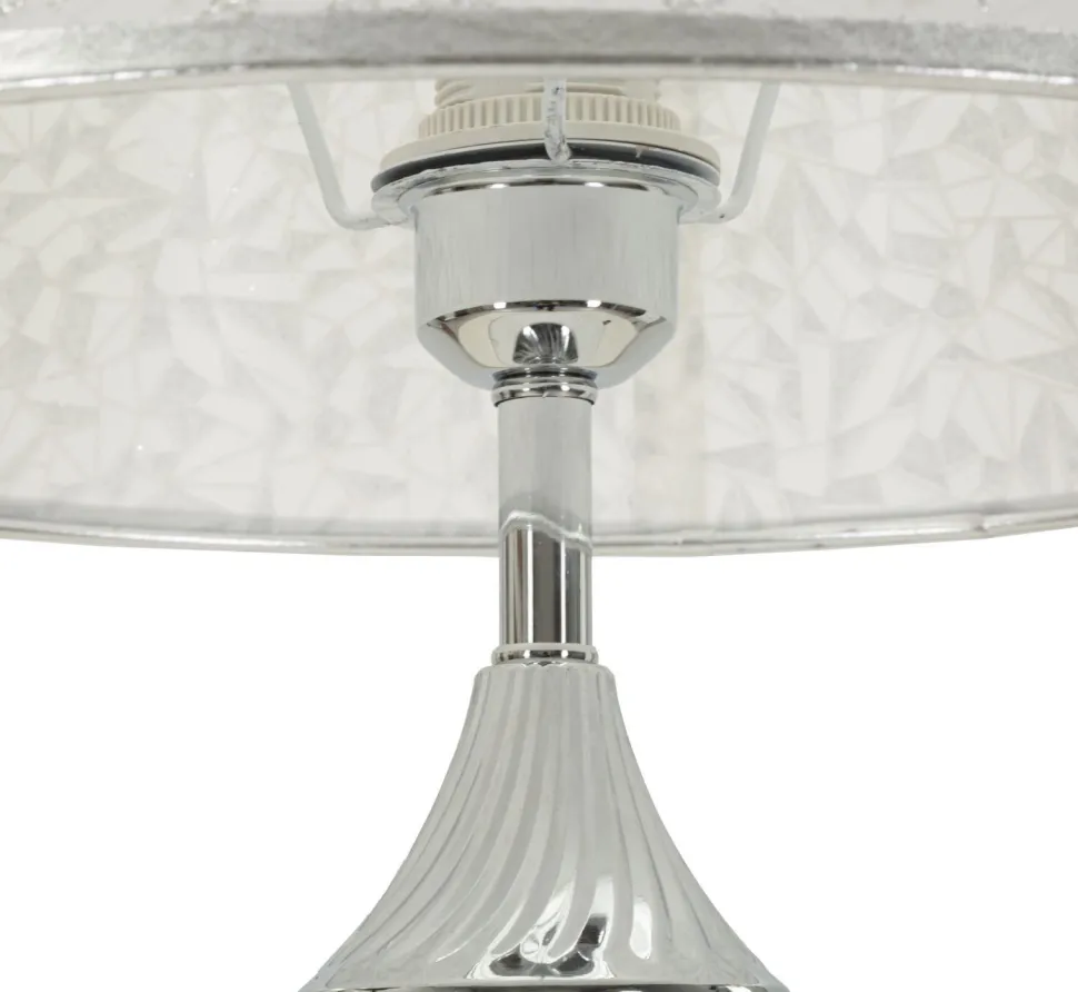 Lampe de sol Kody Métal Argent et Abat-jour Blanc