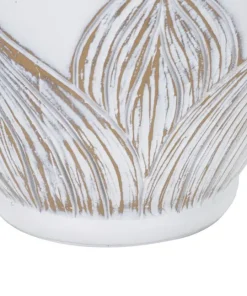 Lampe de table Athenes Polyrésine Blanc abat-jour Tissu Beige