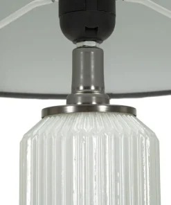 Lampe de table Bright Three Verre Blanc abat-jour Velours Gris