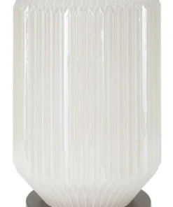 Lampe de table Brighty Verre Blanc abat-jour Velours Gris
