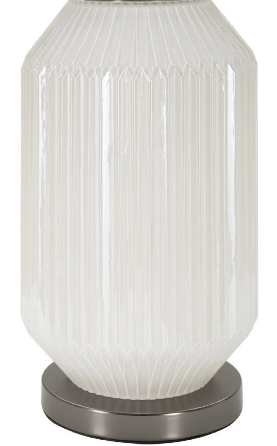 Lampe de table Brighty Verre Blanc abat-jour Velours Gris