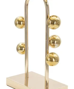 Lampe de table Bubble métal doré abat-jour tissu noir
