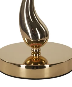 Lampe de table Chariot Métal Doré Abat-jour plumes synthétiques Roses