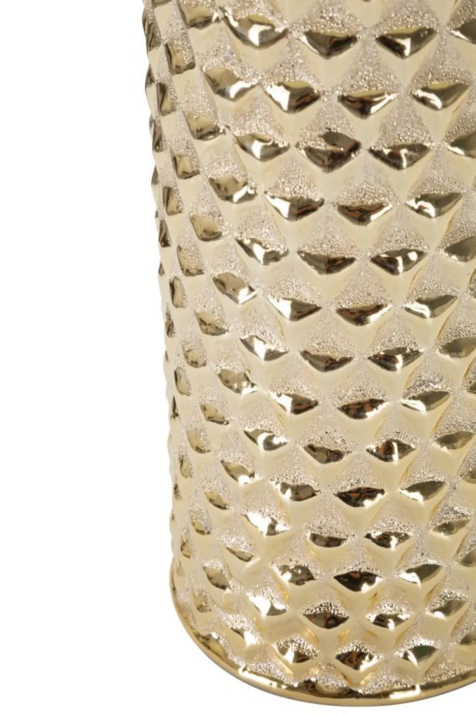 Lampe de table céramique dorée abat-jour tissu blanc