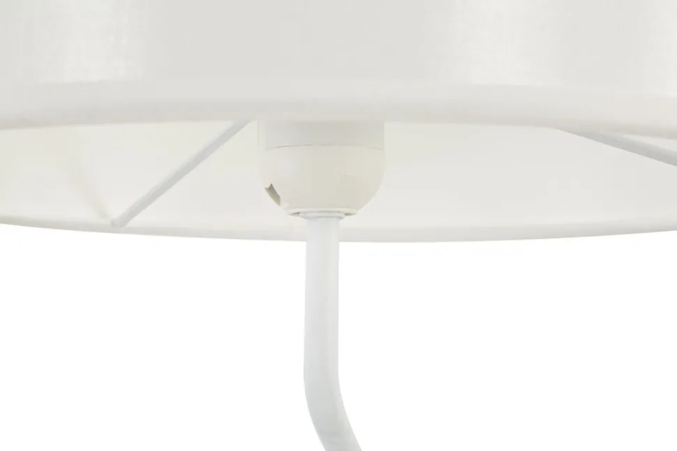 Lampe de table Dancer en métal et résine dorée abat-jour tissu blanc
