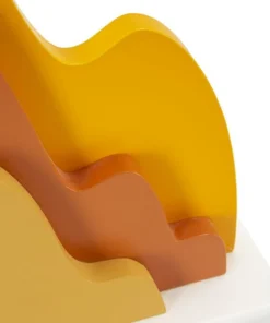 Lampe de table design flamme M.D.F Blanc abat-jour Tissu Jaune / Orange