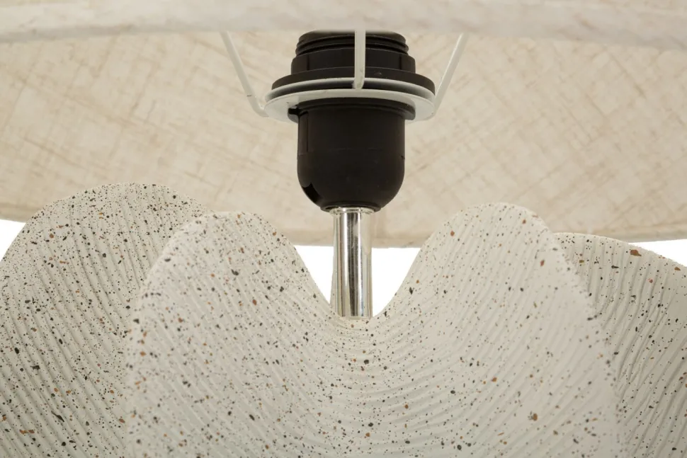 Lampe de table Ester Résine Ivoire Abat-jour Tissu Brut