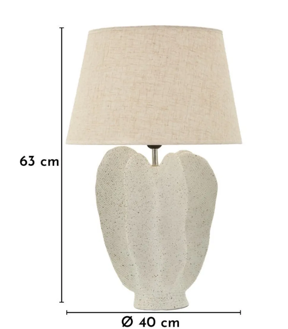 Lampe de table Ester Résine Ivoire Abat-jour Tissu Brut