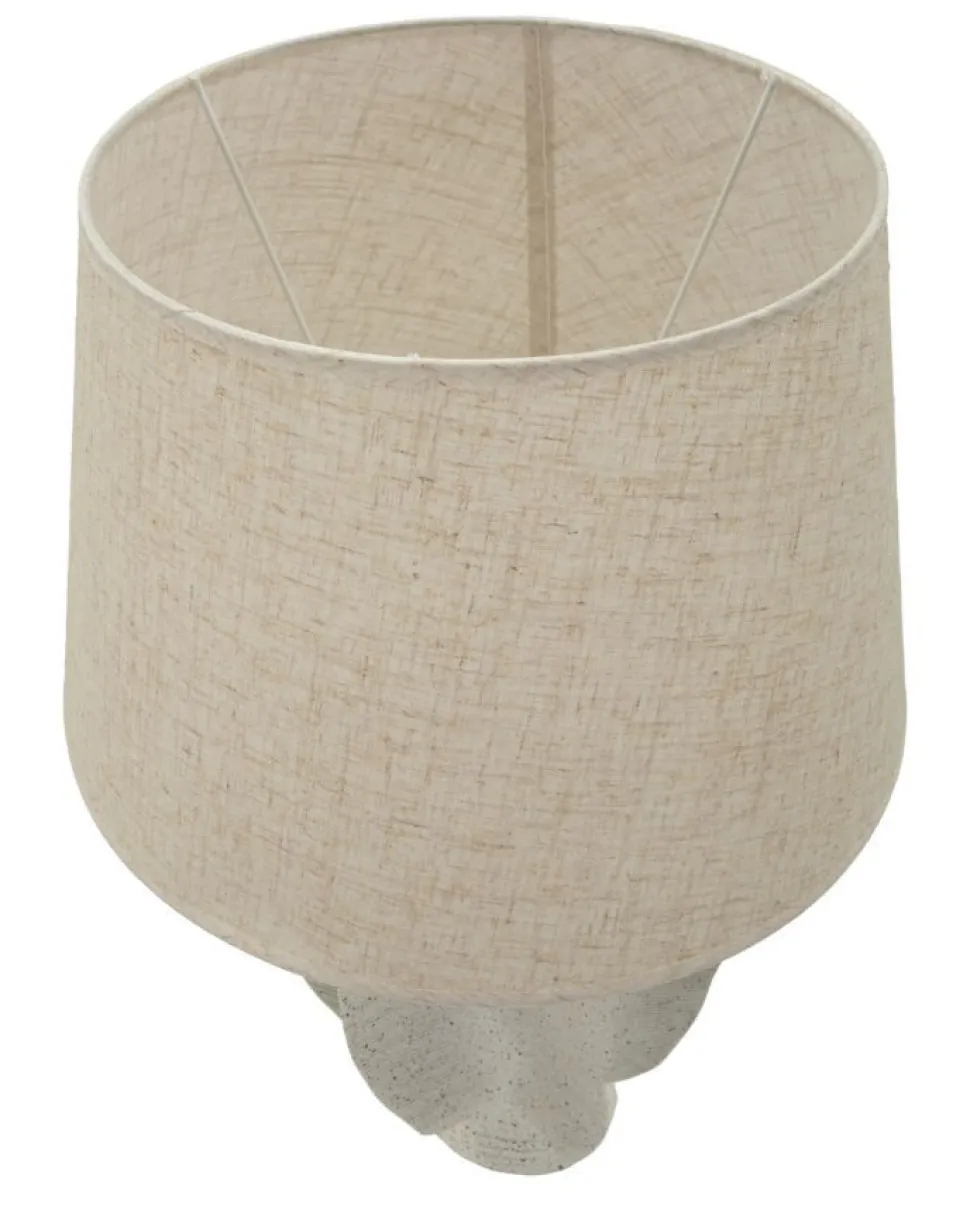 Lampe de table Ester Résine Ivoire Abat-jour Tissu Brut