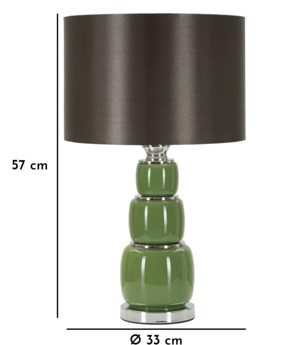 Lampe de table Eva Verre Vert abat-jour Velours Noir