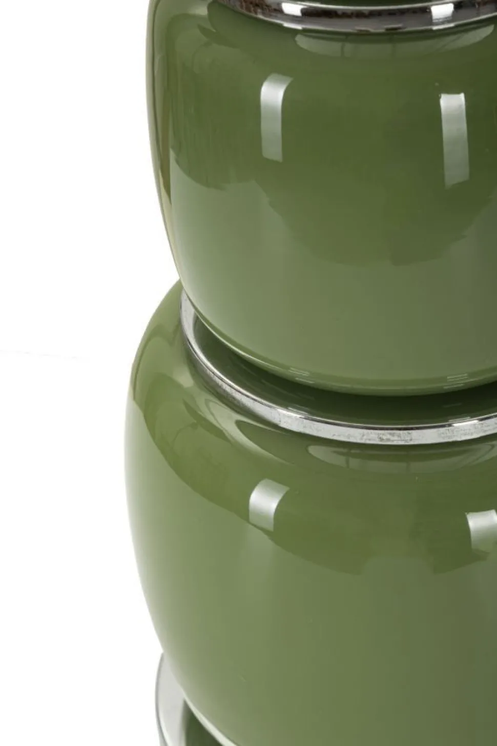 Lampe de table Eva Verre Vert abat-jour Velours Noir