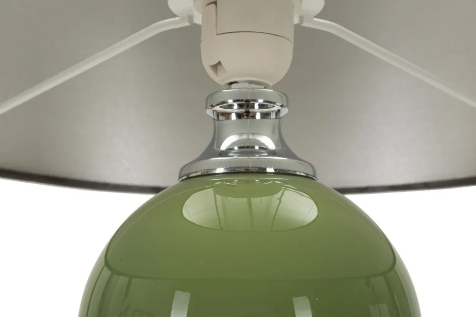 Lampe de table Eva Verre Vert abat-jour Velours Noir