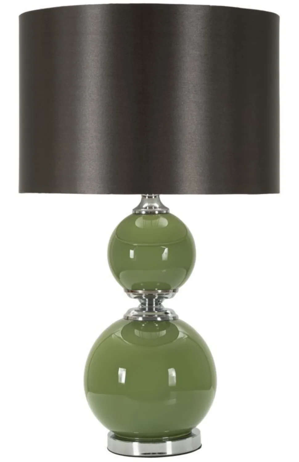 Lampe de table Eva Verre Vert abat-jour Velours Noir