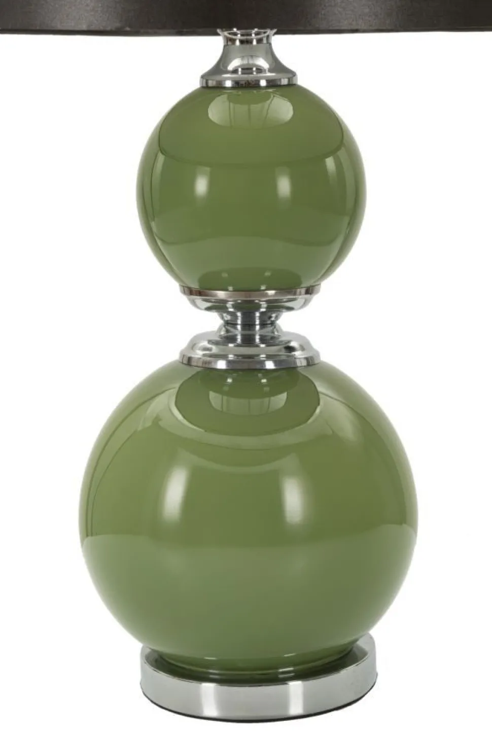Lampe de table Eva Verre Vert abat-jour Velours Noir