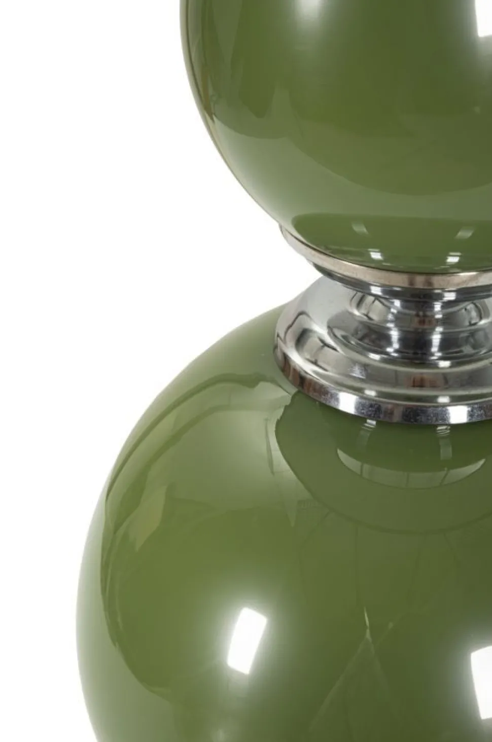 Lampe de table Eva Verre Vert abat-jour Velours Noir