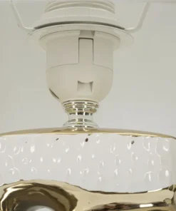 Lampe de table Florida Céramique Blanche accents Dorés abat-jour Tissu Blanc