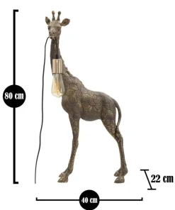 Lampe de table Girafe Résine Dorée