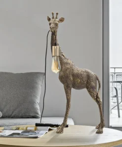 Lampe de table Girafe Résine Dorée