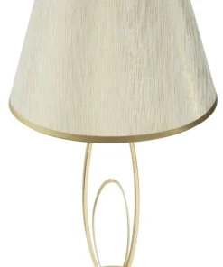 Lampe de table Glam Abat-jour Polyester Crème Piètement Fer Doré