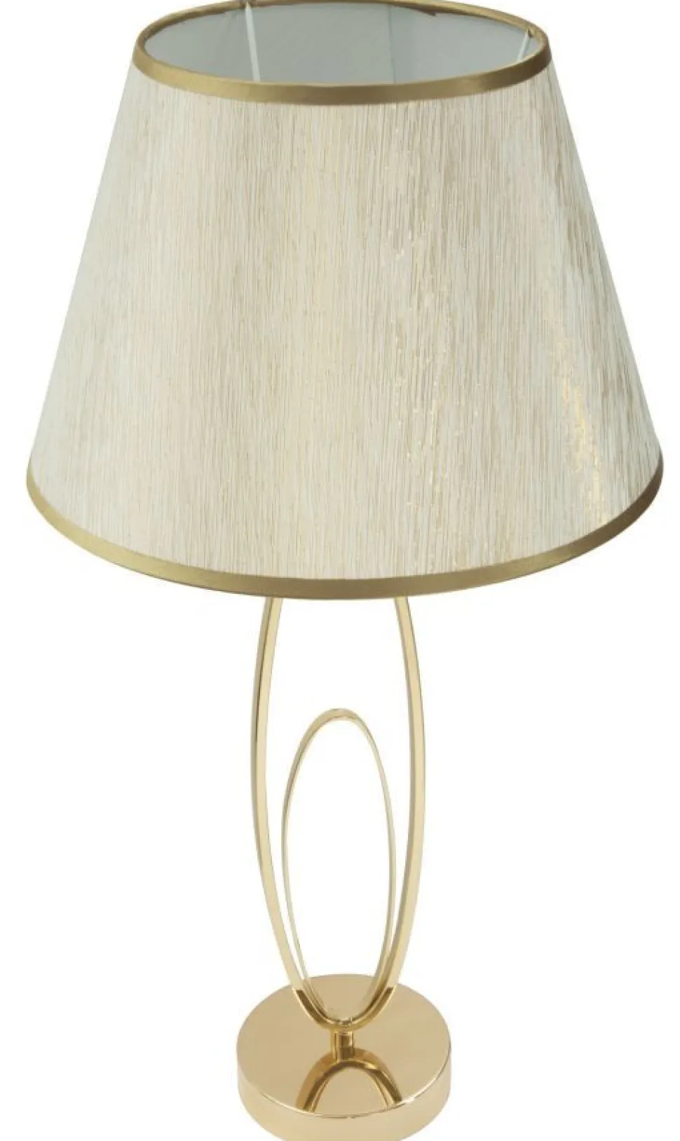Lampe de table Glam Abat-jour Polyester Crème Piètement Fer Doré