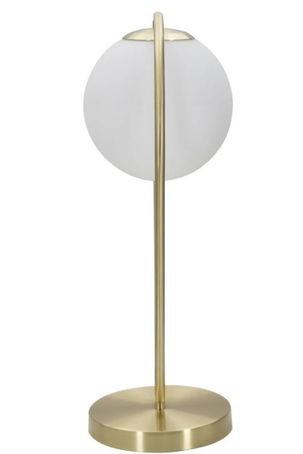 Lampe de table Glamy métal doré et verre blanc