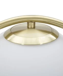 Lampe de table Glamy métal doré et verre blanc